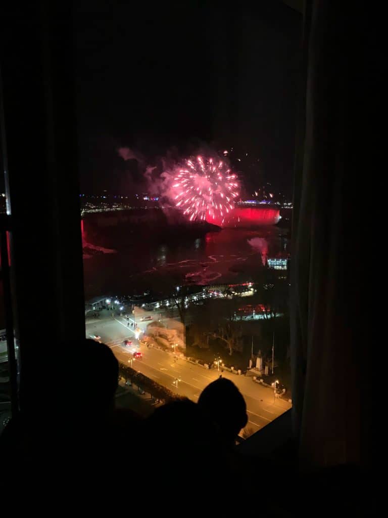 Fireworks from Sheraton on the Falls Hotel