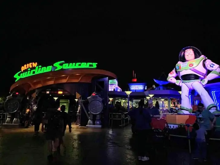 alien swirling saucers at night