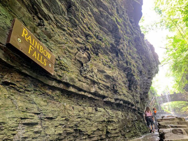 rainbow falls at watkins glen state park.