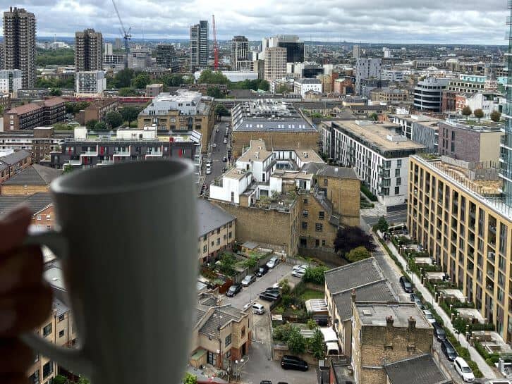 view from marlin aldgate apartments in london england
