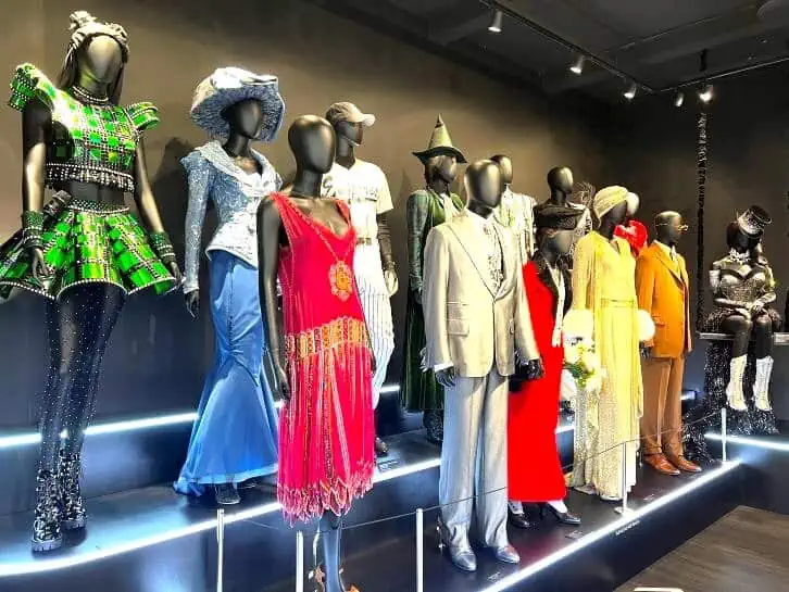current musical and broadway costume display at museum of broadway in new york city