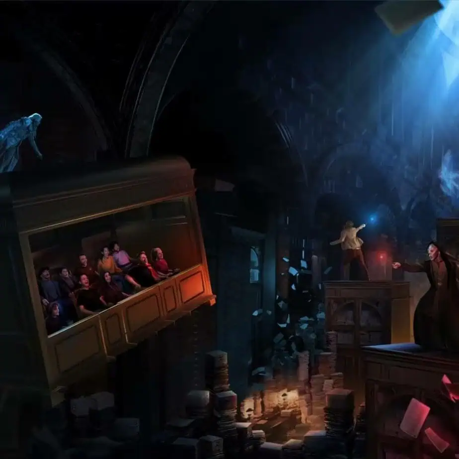 harry potter and the battle at the ministry lift ride