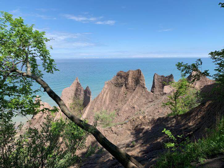 view of chimney bluffs state park