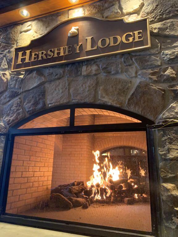 fire in the lobby at hershey lodge