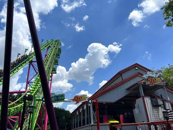jolly rancher roller coaster and storm runner roller coaster at hersheypark