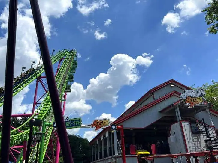 jolly rancher roller coaster and storm runner roller coaster at hersheypark