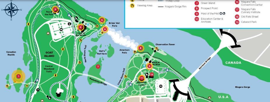 map of niagara falls state park in new york