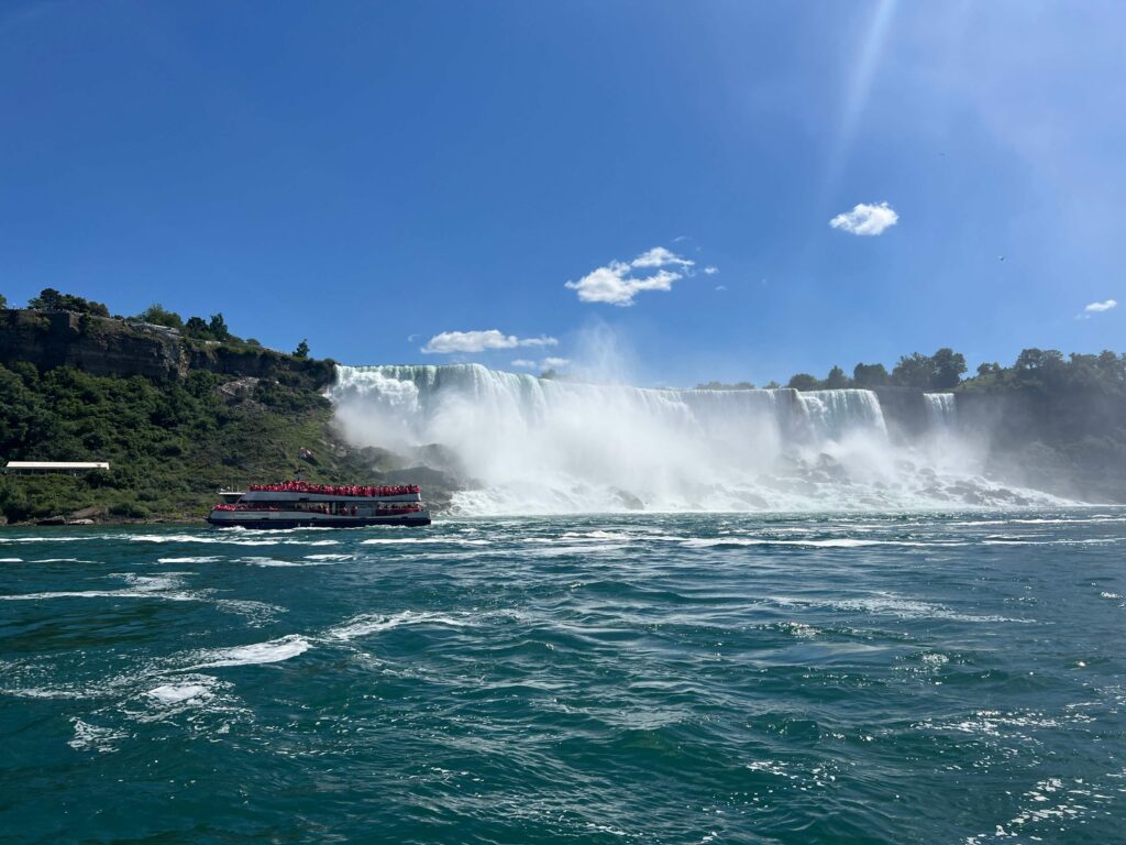 view of horseshoe falls from niagara city cruise