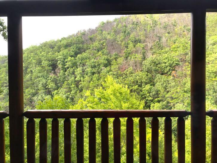 view off cabin balcony at pigeon forge