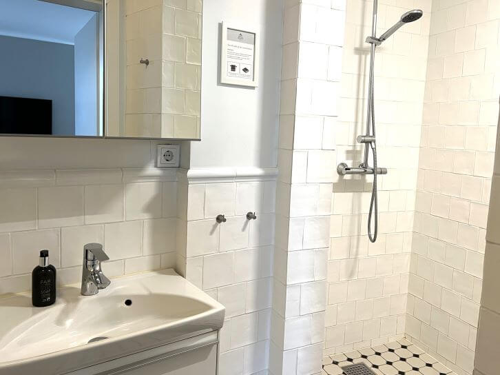 bathroom at odinsve hotel apartments