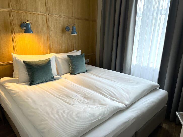 bedroom at odinsve hotel apartments