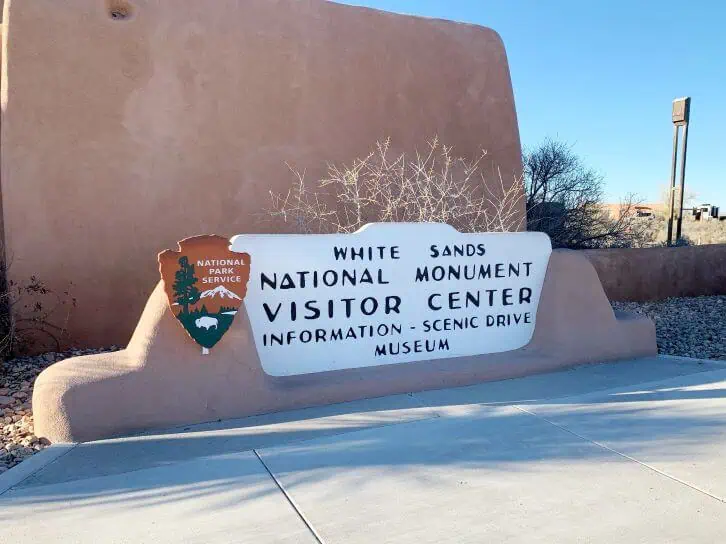 entrance to white sands national park