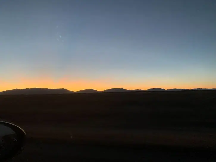 sunset driving through new mexico