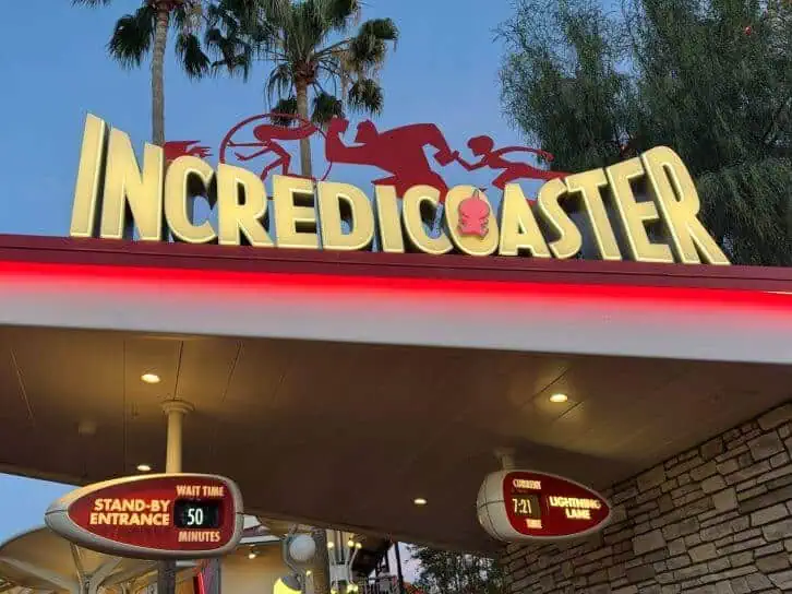 incredicoaster at disney california adventure