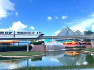 epcot monorail view at walt disney world
