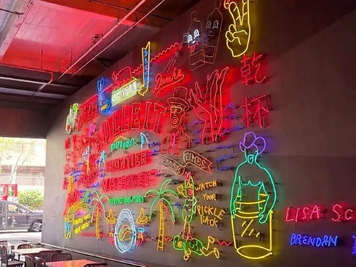 grand central market neon lights los angeles