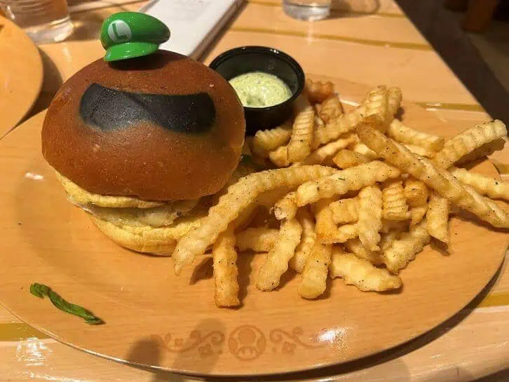 luigi burger at toadstool cafe universal studios hollywood