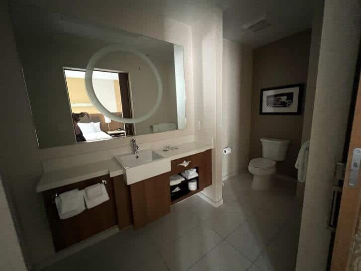bathroom at springhill suites burbank