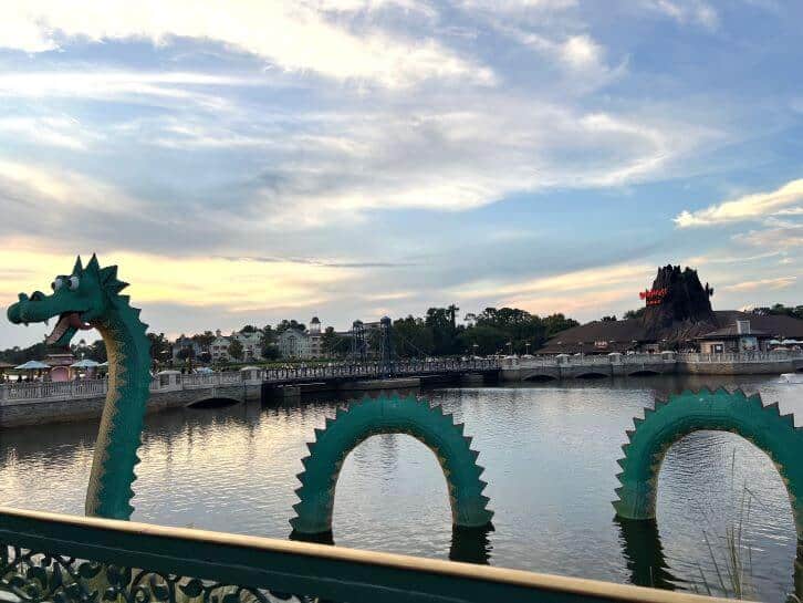 disney springs in the evening