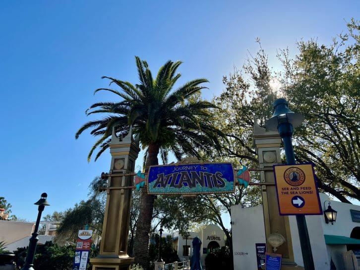 entrance to journey to atlantis at seaworld orlando