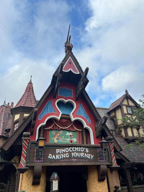 exterior pinocchio ride at disneyland california