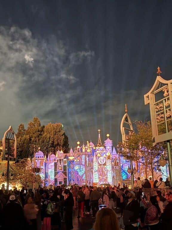 its a small world nightly show at disneyland california