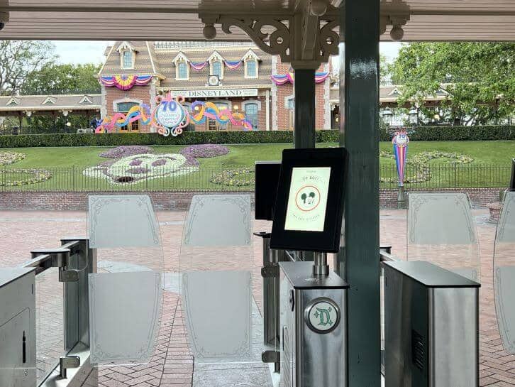 ticket gate at disneyland in california