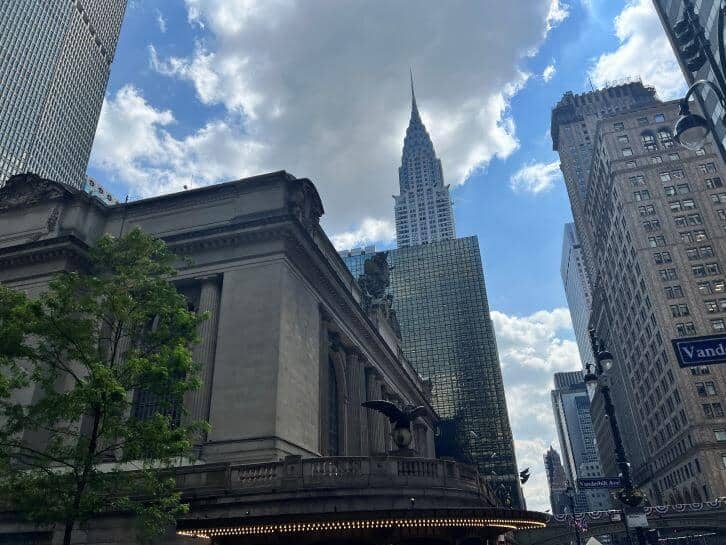 skyline in new york city near grand central