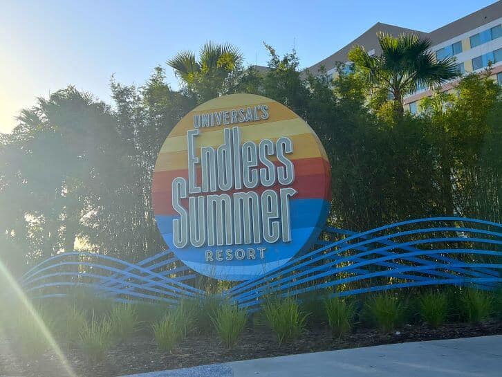 entrance sign to universal endless summer resorts