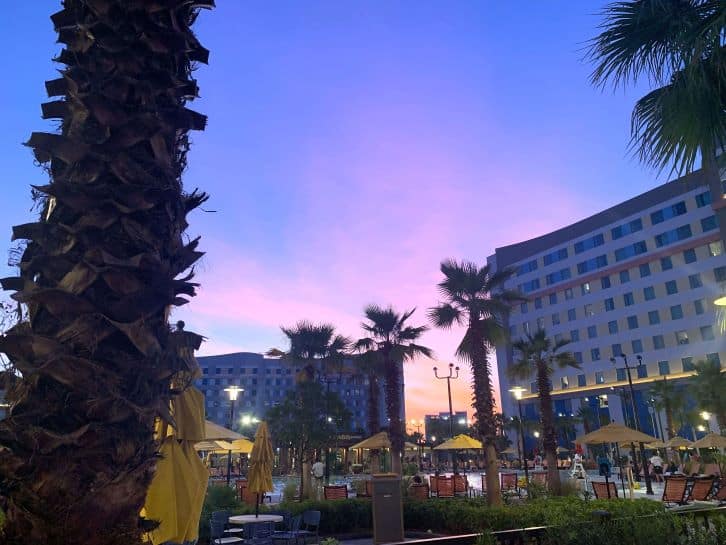 pool sunset at universal dockside inn and suites