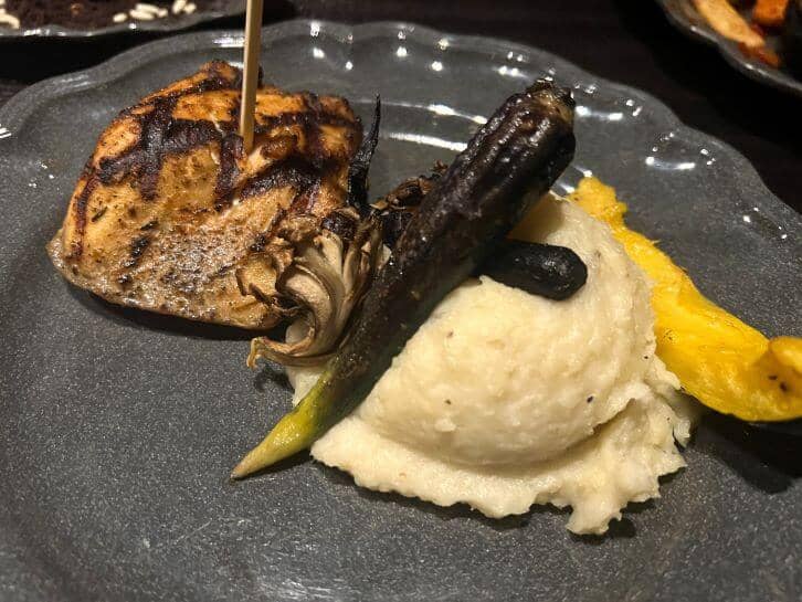 salmon on a stake at das stakehaus
