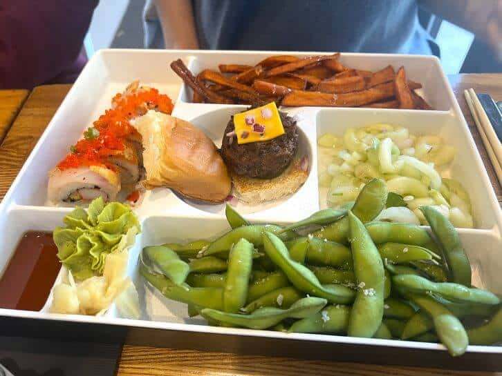 speciality bento box at the cowfish at universal citywalk orlando